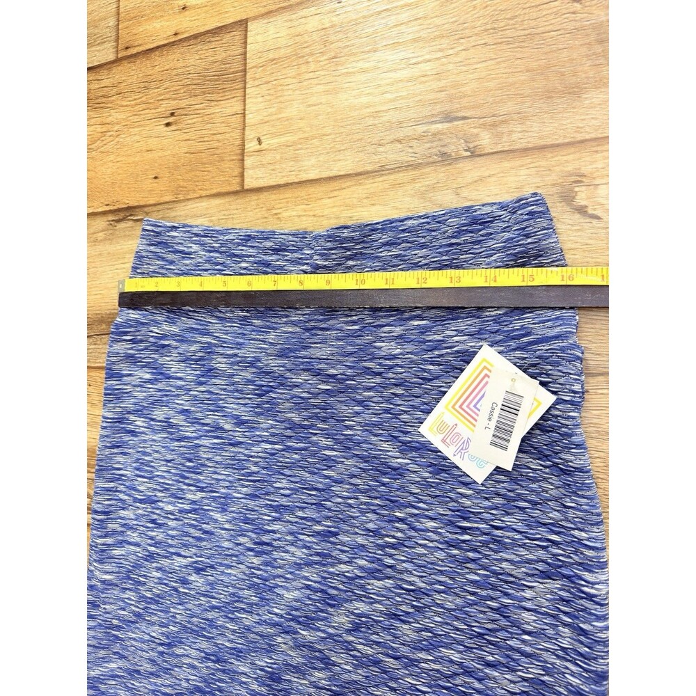 NEW Lularoe Cassie Skirt Women's L Blues Fitted Pull On Stretch NWT - Picture 4 of 10